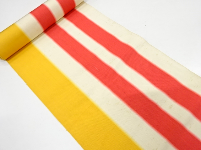 JAPANESE KIMONO / ANTIQUE BOLT FOR HASSUN OBI / WOVEN STRIPE